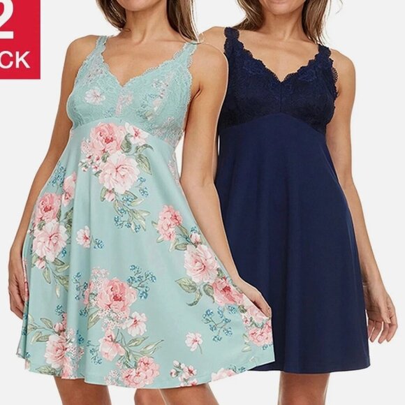 Flora Nikrooz Other - FN Flora Nikrooz Womens Size Medium Lace Chemise 2 Pack NIB